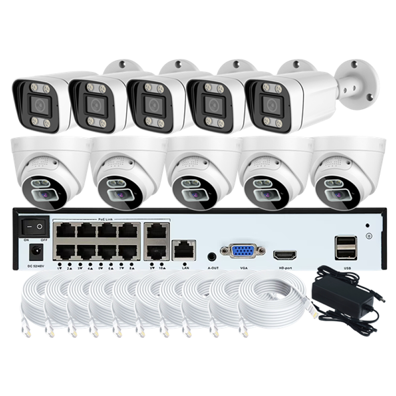 8chs 8MP 4K POE NVR KIT IP de seguridad 	 outdoor camera