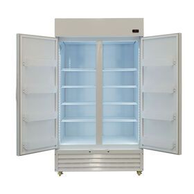 Commercial Double Door Upright Beverage Display Reach In Kitchen Refrigerator