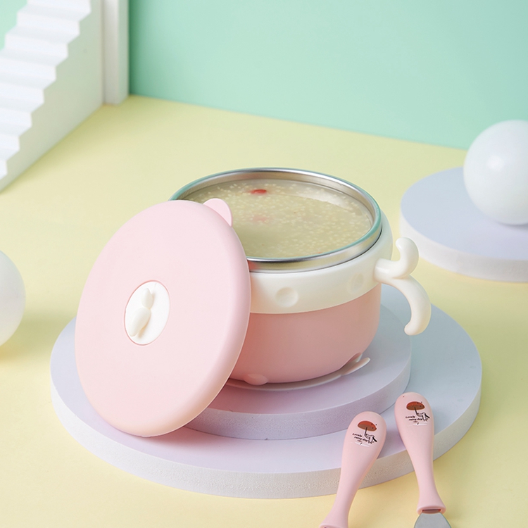 Taizhou Kuke Mother & Baby Product Co., Ltd. KKKIDS sphere shape fish double wall stainless steel with suction silicone baby bowl