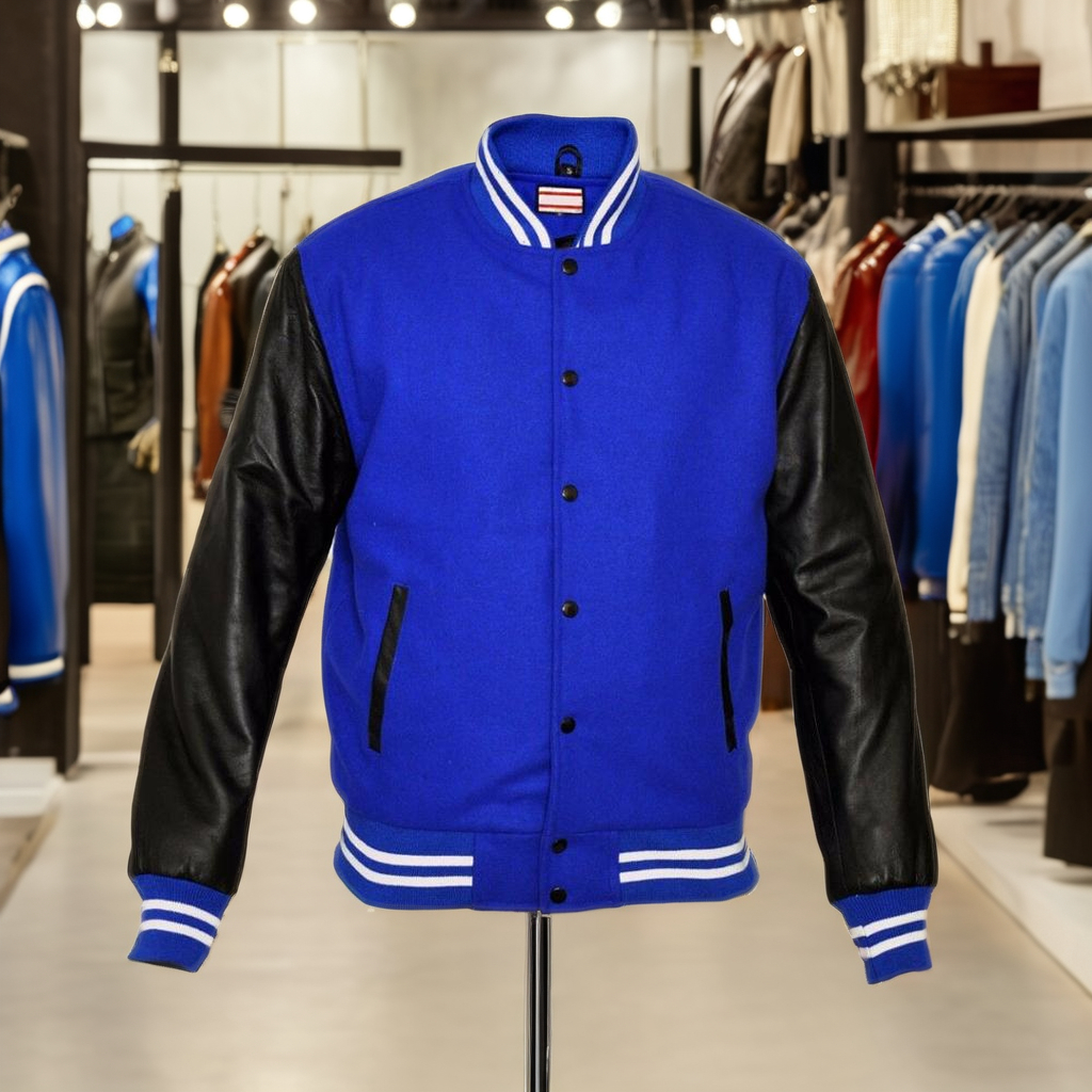 GOLDEN FOITE ENTERPRISES Pelle Pelle Limited Edition 1978 Black Wool & Leather Varsity Jacket