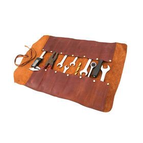 Durable leather cutter roll custom leather rolling tool bag full grain leather engineer tool bag