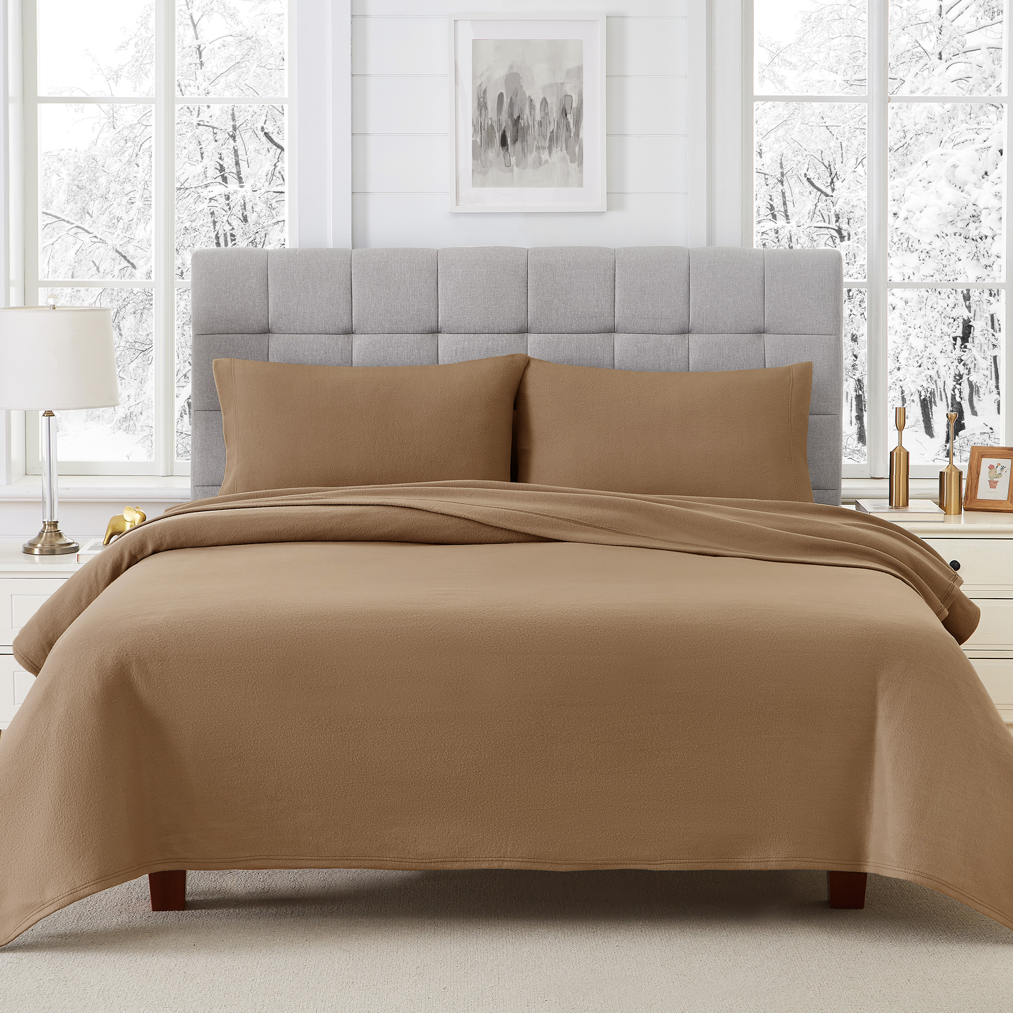 AOYATEX Warm and Soft Bed Sheet Set 180 GSM Double sided 100% Micro Velvet Bed Sheet