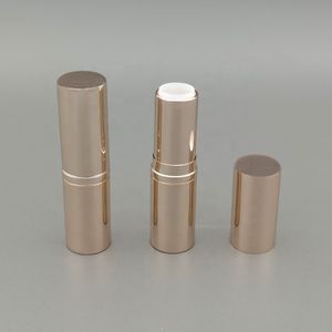 3.5g wholesale gold round shape aluminum packaging tubes customize logo metal aluminum empty lipstick tube