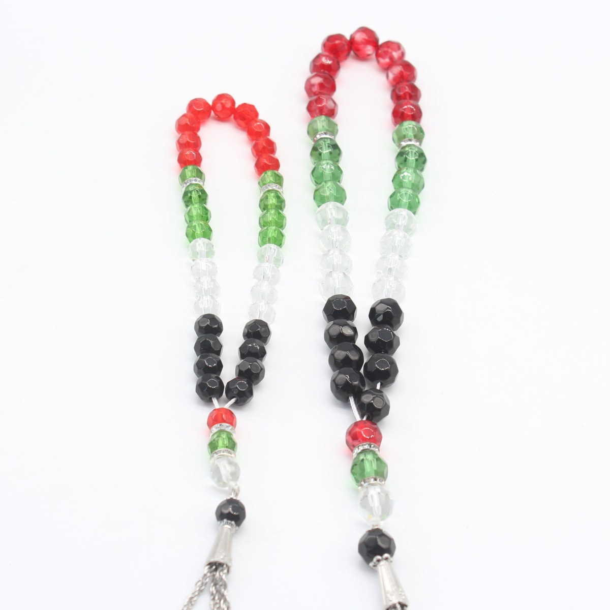 Yiwu Yancheng Trade Co., Ltd. AA016582 8mm 10mm Palestinian Flag Red Green White Black Muslim Palestine Bead Crystal Glass Beaded for Women Girls