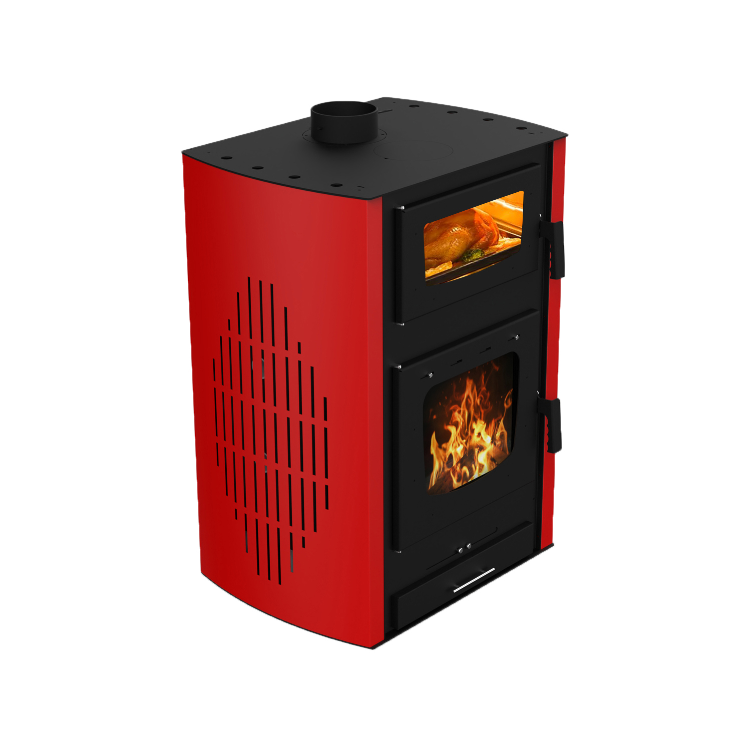 R3001A  European Style  30KW wood burning  stove with oven wood stove for cooking and heat