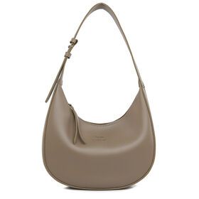 Wholesale trendy PU leather handbag concise arch shoulder bag with comfortable and adjustable wide shoulder strap for women