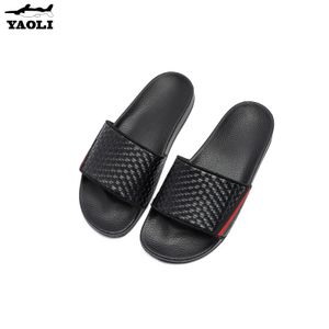 All year round Flat Slide Sandals Custom,Trendy Custom Slide Sandal Pu leather black Slipper