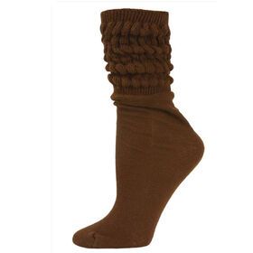 Popular cotton socks, women's mixed color cotton blended high knee socks with pleated design