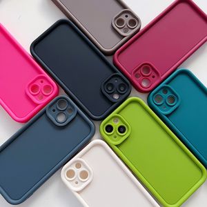 Candy Color Silicone luxury phone Case For iPhone 16 15 14 13 11 12 Pro Max XR X XS 15 14 Plus Shockproof Cover