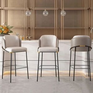 European Wholesale Leather BarStools Set High Bar Chairs Breakfast Bar Stools for Restaurants Counter Stool Chairs