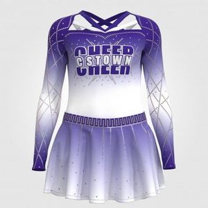 Custom Cheerleading Uniform Cheer Sport Bra and Shorts Blue and White Cheerleading Practice Wear for Girls