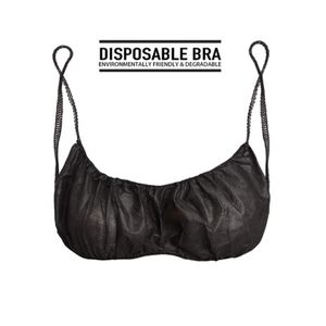 Disposable Bra Black Non Woven Fabric Bikini Bra and Panties Disposable Women's Thong Underwear For SPA