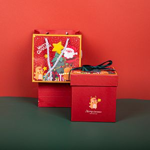 Christmas Gift Box Custom Print Christmas Pattern Cake Candy Chocolate Snack Paper Packaging Box