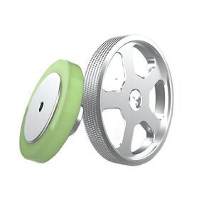CHBG 5pcs Non-slip Polyurethane 300mm perimeter wheel 6mm bore for rotary encoder