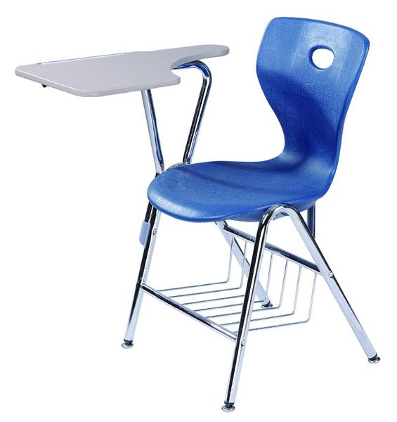 Office Metal PP Conference School Training Chair with Writing Tablet Arm