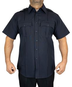 Custom Mens Button up Shirt Security Guard Work Uniform Office Shirt Cheap Short Sleeve with Pockets for Men Free Blank 100pcs