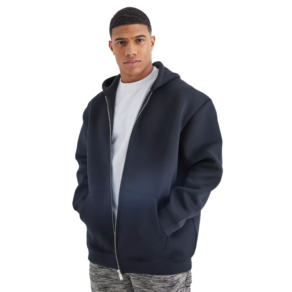 AL FARAJ Streetwear Men Black Plus Size Sun Faded Zipper Hoodie Adults Stylish Brand Logo Lined Hoodie Men Premium Hoodie