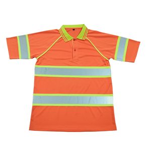 Safety workwear 100% polyester mesh hi vis breathable tee with reflective tape
