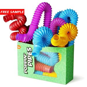 Fidget Sensory Toys Magic Pop Tube Fidget Tube Plastic Fidget Sensory Tools Pop Tubes Pipe Sensory Toys for Kids Stretch