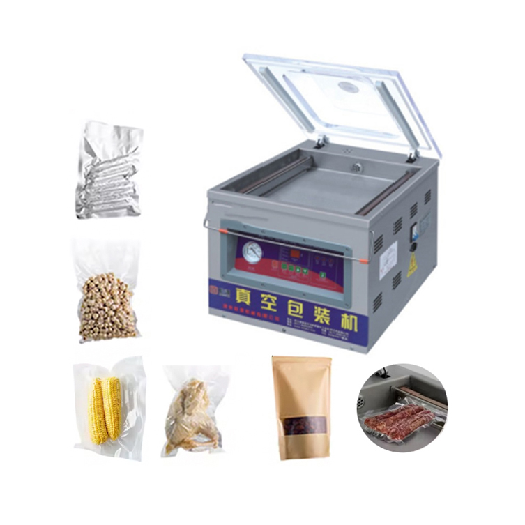 Dongguan Senpengkang Packaging Co., Ltd. DZ 400 110V Small Vertical Food Egg Meat Fruit And Vegetable Rice Fish Sealing Machine one chamber Vacuum Packing Machine