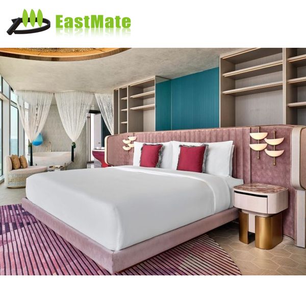 Full Hotel Room Bed Furniture Bedroom Set Solid Wood Wooden Custom Made Furniture Custom Modern Modern& Luxury Design 5 Star