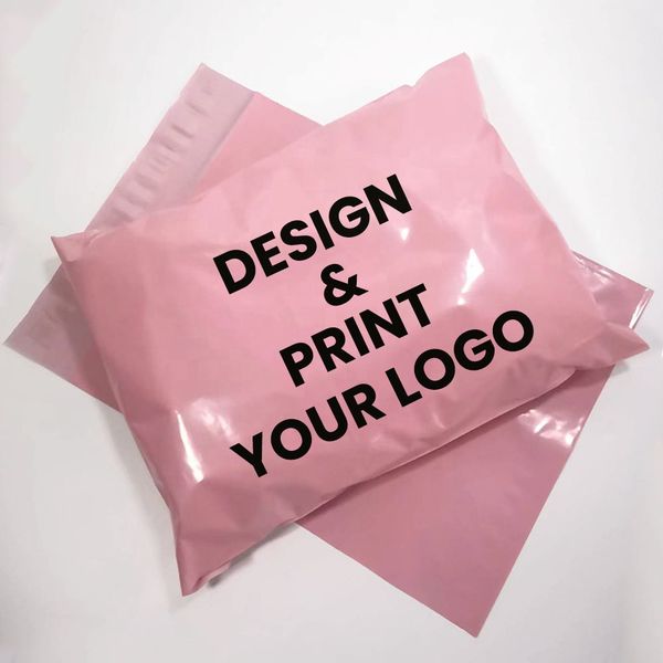 Pink Mail Plant Based Packing Polymailer Colors Printed Gradient Clothing bags Custom Picture Print For Poly Mailer