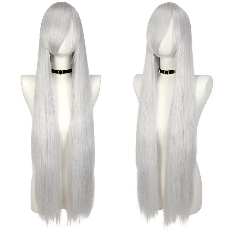 Wig fluffy treatment fluffy silk 100cm long straight hair