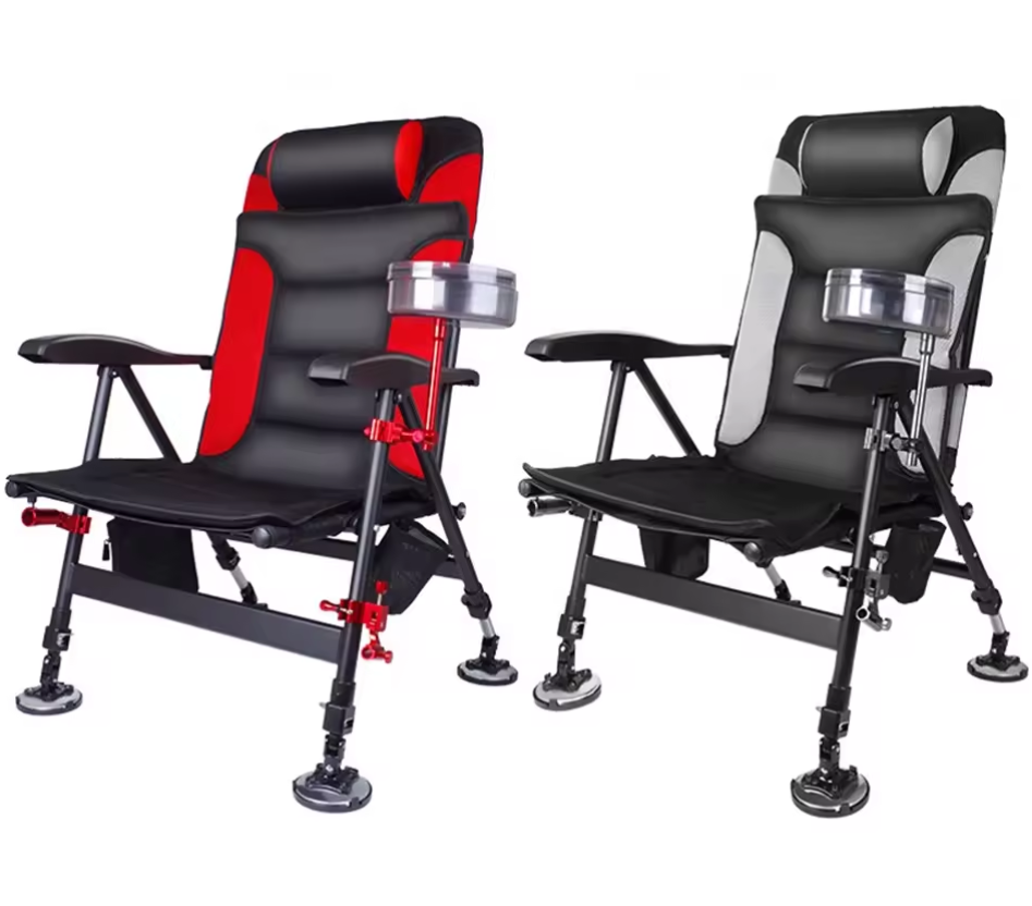 Wuhan Leihong Trading Co., Ltd. Folding Ice Fishing Chair for Adults Outdoor Camping Chair Leg Adjustable with Cooler Storage Bag