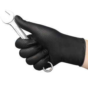 Xingyu 8mil Nitrile Disposable Nitrile Black Orange Mechanic Working Thick Car Repair Oil-Proof Protective Hand Gloves