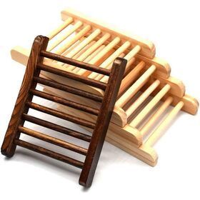 Natural Wood Soap Dish with Drain Soap Saver Soap Holder|Easy Cleaning|Wooden Soap Tray for Bathroom Shower