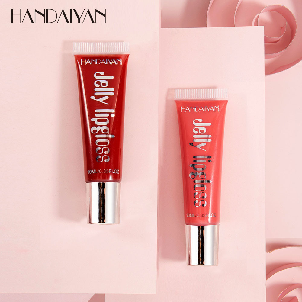 Henan Three Capable Trading Co., Ltd. Best Selling HANDAIYAN Mirror Moisturizing Glass Lip Gloss Candy Color Jelly Lip Gloss Doodle Lip Glaze