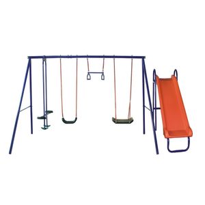 IUNDNS Portable Garden Children Swing Set with Slide Outdoor Playground Equipment Kids Play Swing