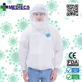 Prevent Droplet Infection Personal Protective Disposable Face Coverall Jacket for Traveler