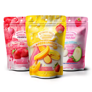 Customized Casual Fruit Snack Plastic Food Stand Up Packaging Pouch Biodegradable 3.5G Smell Proof Candy Bolsa De Mylar Bag