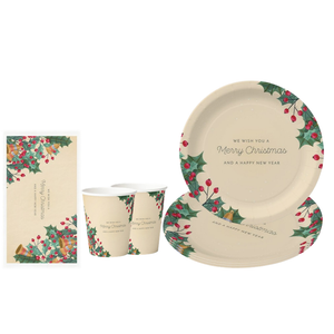 Disposable Paper Plates Napkins Cups Holiday Christmas Party Decorations Supplies Christmas Party Plate