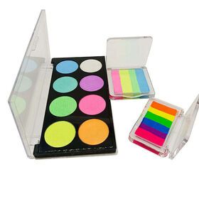 Custom private label portable water activated liners bulk neon fluorescent paint mini eyeshadow palette