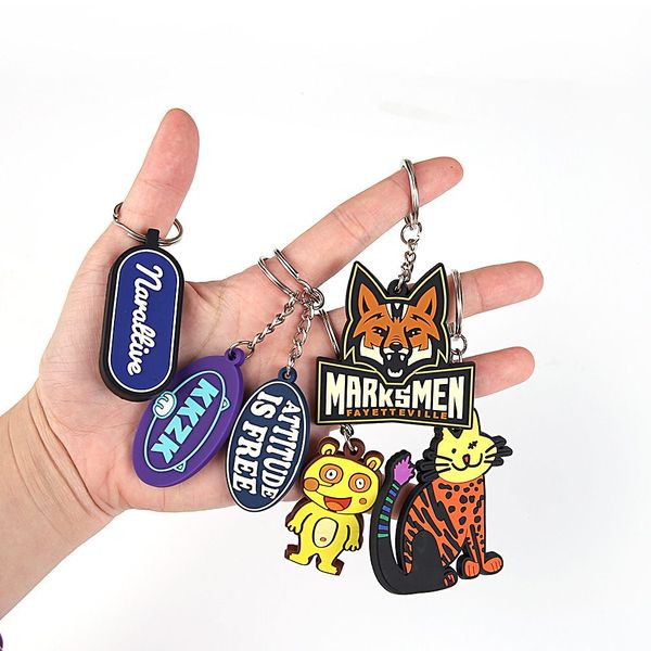 Cheap Customized Thank You For Coming Gift For Birthday For Marketing Customized Logo PVC Key Chain Promotional Business Gift