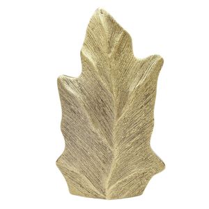 Modern  Luxury Leaf Shape Flower Vase Ceramic Vase with Gold Metal Plated Leaf Style Interior Tabletop Decoration Boho Vase Set