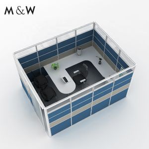 M&W American Style 60mm Thickness Aluminum Sliding Private Divider modular Office Cubicle