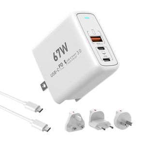 65 Watts QC3.0 Wall USB Type C GaN Charger Global Plugs Wholesale Price Fast Mobile Phone Chargers Wall Fast Charger for Laptop