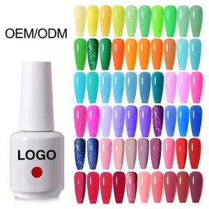 Frenshion Custom logo UV Gel Nail Polish For Manicure Semi Permanent Hybrid Nails Art Off Prime Green Gel Nail Polish