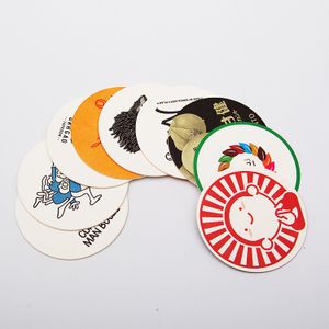 Plain White Paper Pulp board Coaster Double Sided Round Absorbent Customized Printing Coasters