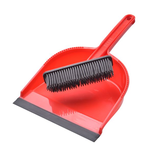 Rubber Floor Broom Soft Bristle Brush/Scrubber clip-on Dustpan easy for cleaning Pet Hair Removal Broom for Household