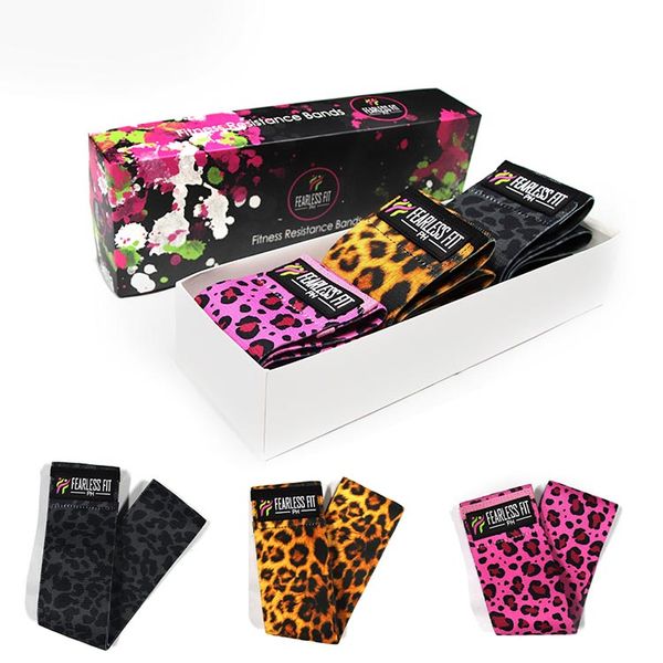 Wholesale custom 3 level resistance fabric fitness exercise workout loop yoga resistance bands