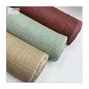 Mindun Linen Rayon Dyed Woven Slub Fabric Hemp Fabric For Dress Skirt Shirt
