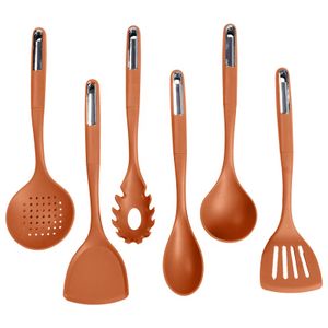 Home and kitchen accessories 6pcs silicone kitchen utensils set of silicone spoon ladle slotted turner