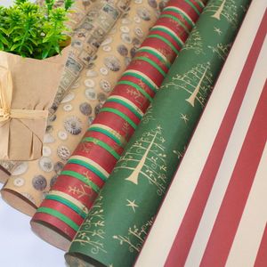 Factory high quality customized logos printed Christmas cute children kids birthday baby flower kraft gift wrapping paper rolls