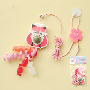 Hi Antiboredom Cat Toys Swing Hanging Door Teaser Feather Bell Net Bite-Resistant Stick Red Interactive Pet Movement Toy