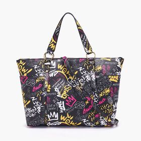 New Factory Supply Large capacity Graffiti Tote Bag Art Printed Fashion Style PU Leather High-quality Ins Women Bag
