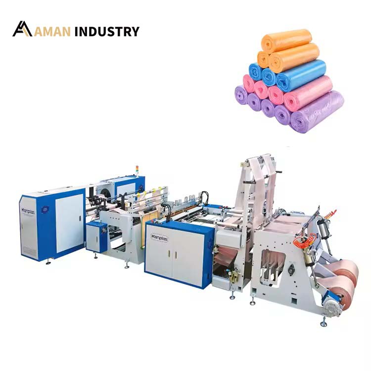 unwinding device perforation line plastic v-fold star sealing garbage bag making machine food beverage factory